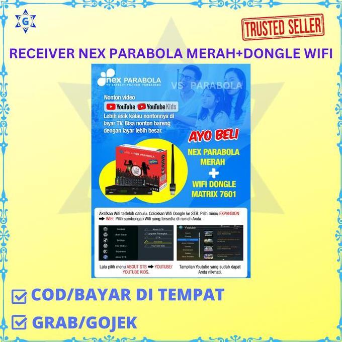 RECEIVER PARABOLA MOLA NEX MERAH+DONGLE WIFI MATRIX