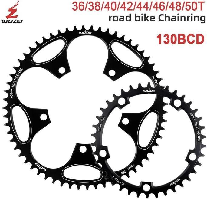 Chainring Wuzei 130 BCD 38T 40T 42T 44T 46T 48T 50T 52T 54T 56T 58T 60T BCD Narrow Wide 130 Alloy