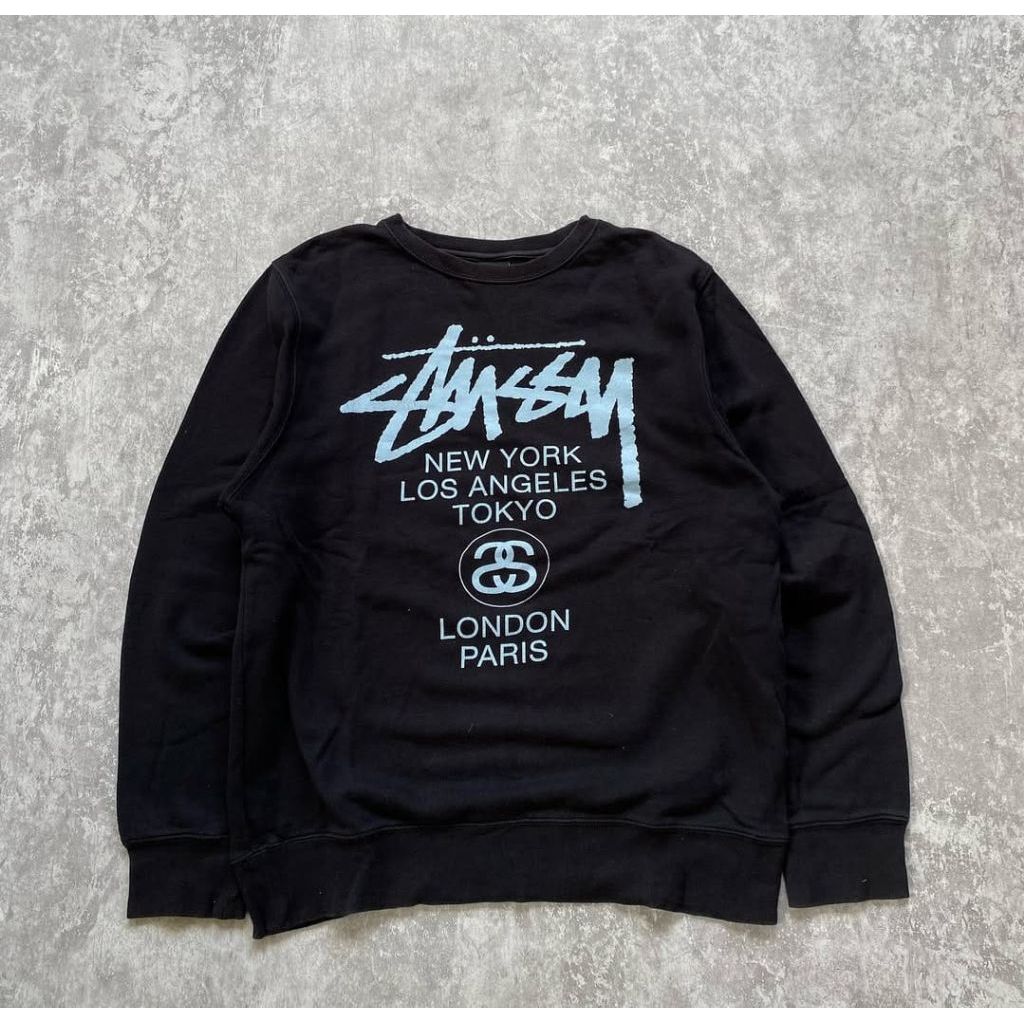 STUSSY Kaos LONGSLEEVE STUSSY pria full tag import UNISEX FULL TAG Kaos pria STUSSY