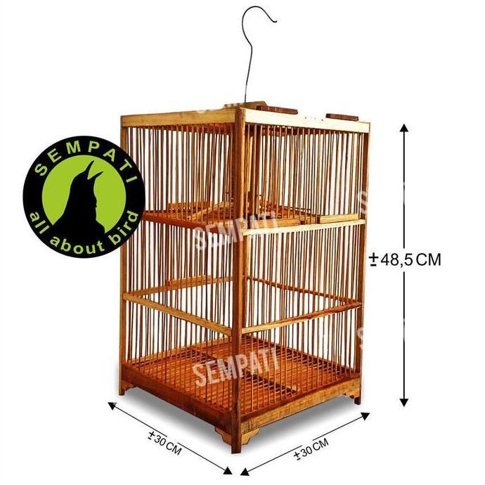 SEMPATI Sangkar Jebak Dua Pintu Atas Kandang Jebakan Burung Kecil Bahan Kayu Bambu Halus Kuat Jebak 