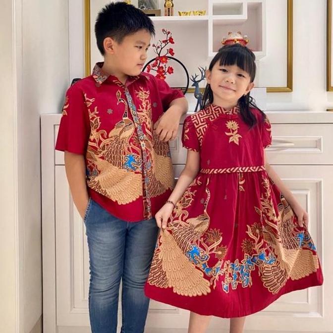 Imlek Series Bbb Red Couple /Baju Merah Batik Merah/ Baju Imlek