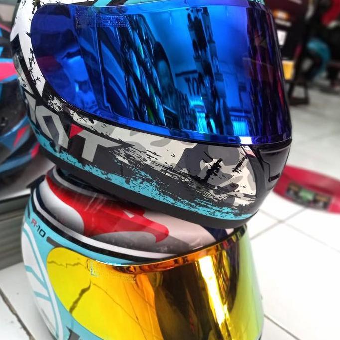 VISOR IRIDIUM KYT R10 | K2 RAIDER | RC7 FLAT VISOR IRIDIUM RED GOLD Terlaris