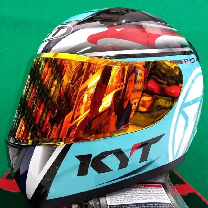 VISOR IRIDIUM KYT R10 | K2 RAIDER | RC7 FLAT VISOR IRIDIUM RED GOLD