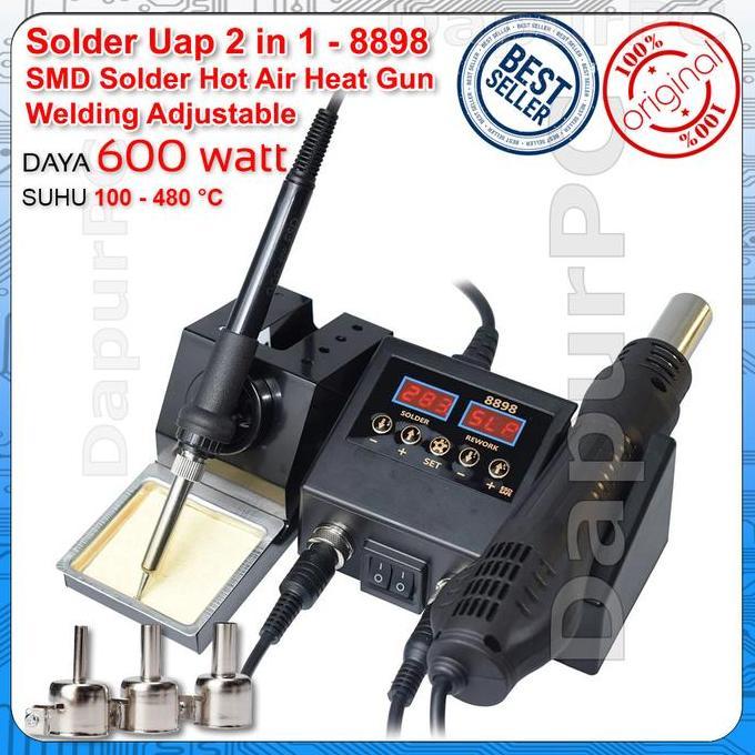 Miliki Mesin 8898 Solder Uap 2 In 1 Hot Blower Dan Solder Adjustable 600W
