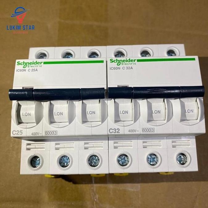 Spesial Mcb Ic60N Schneider 3P 25A 32A 3Phase Mcb Schneider 3P Ic60N 25A 32A