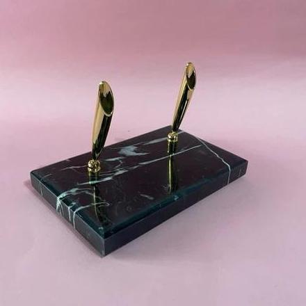 Tempat Pena Meja Kantor Marble Black Nero