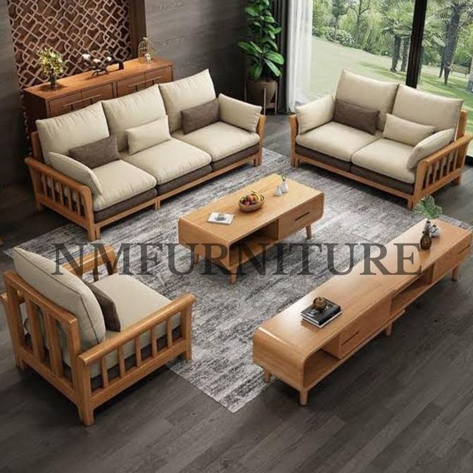 Terlaris Set Sofa Tamu Kayu Jati 3 1 1 Meja 2 Laci