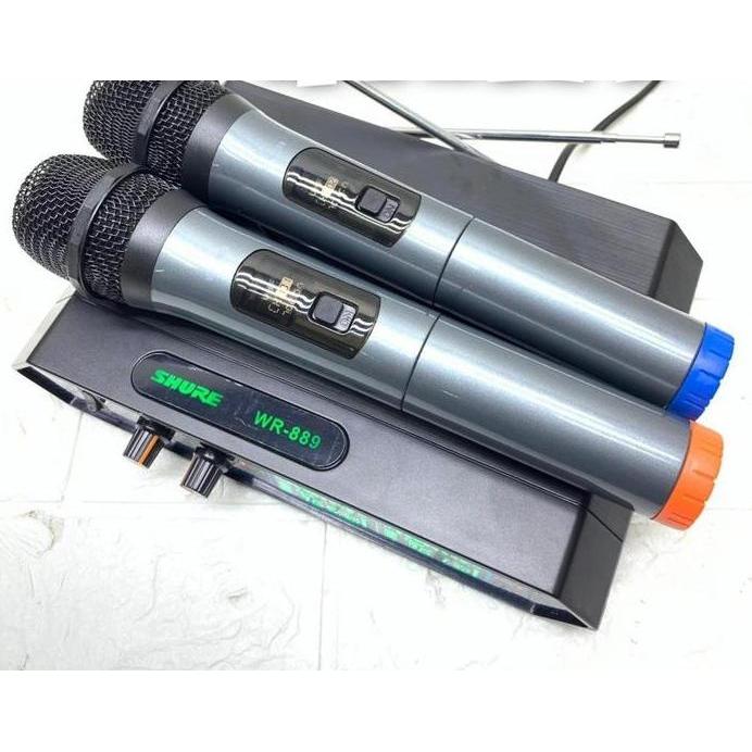 Microphone Wireless Shure Wr-889 Mic Werles 2 Handle Mikrofon Nirkabel Mik Promo