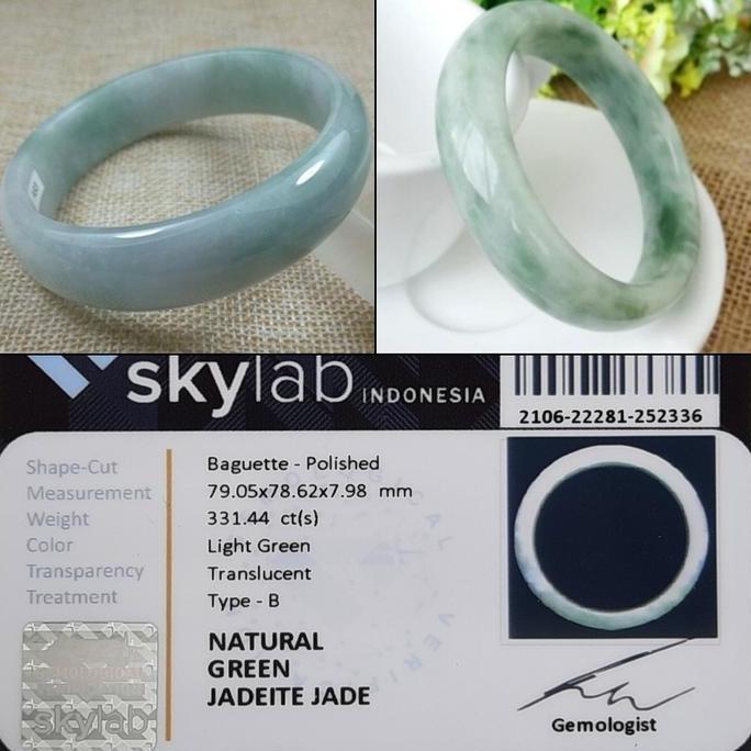 Gelang Batu Giok Asli Burma Myanmar Natural Jadeite Jade Original SS