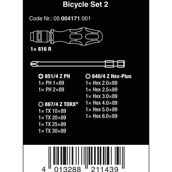 Wera 05004171001 - Tool Kits Sepeda Set Bicycle Set 2 Wera Tools - 13 Pcs
