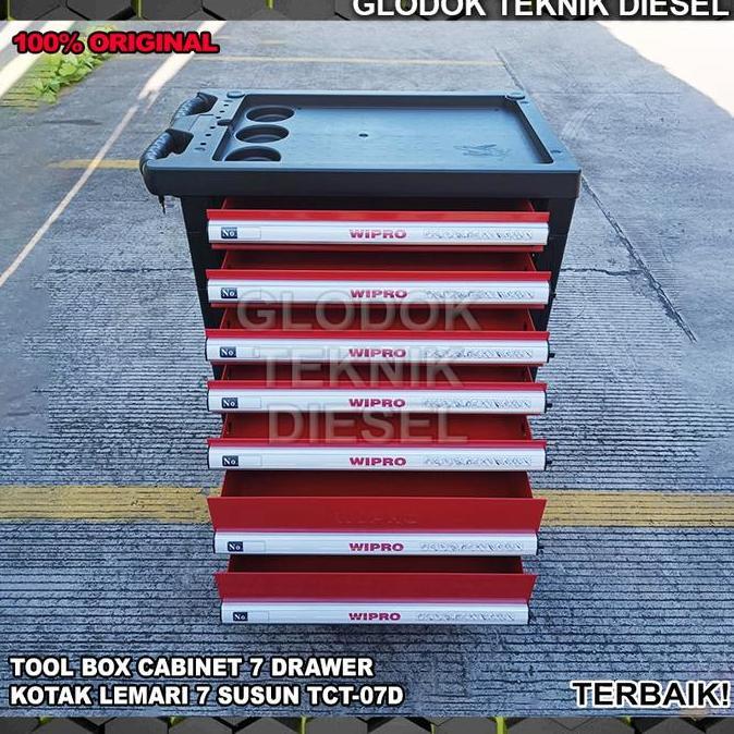 Kotak Lemari Tool Box Cabinet Trolley 7 Drawer Wipro Tct07D Tct-07D