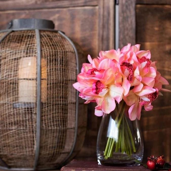 Promo Bunga Anggrek Cymbidium Cattleya Artificial PremiumLatex Import-Pink COD