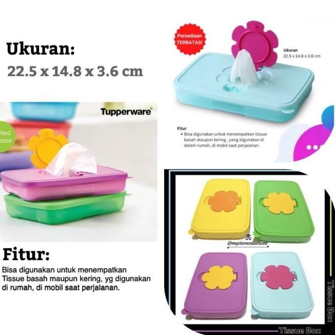 BEBAS ONGKIR - Tupperware Tissue Box Small Tempat Penyimpanan Tissue Wadah Tisu Cantik Higienis Ukur