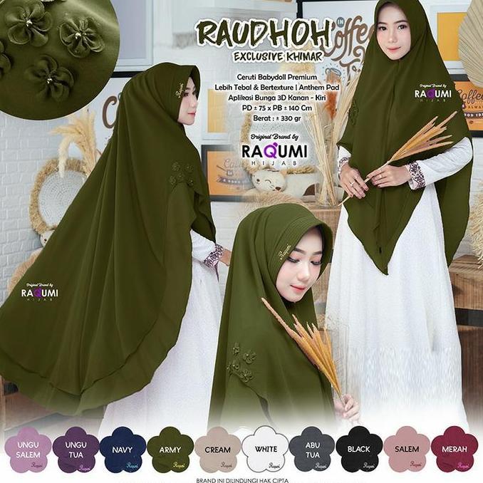 jilbab raudhoh khimar ceruty babydoll premium ori raqumi hijab