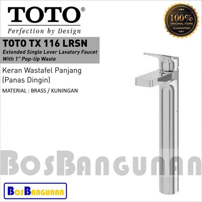 Kran Wastafel TOTO TX 116 LRSN Panas Dingin / TOTO TX116LRSN Extended Single Lever Lavatory Faucet W