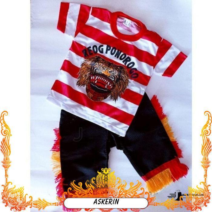 New Paket Setelan Reog Ponorogo|Lengkap Kostum Jaranan Anak|Set Lengkap Reog Anak|Jaran Pecut Topeng
