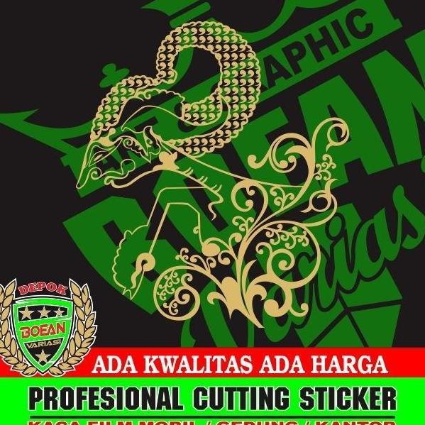 DB19 - Cutting sticker wayang arjuna gambar arjuna kaca body motor mobil
