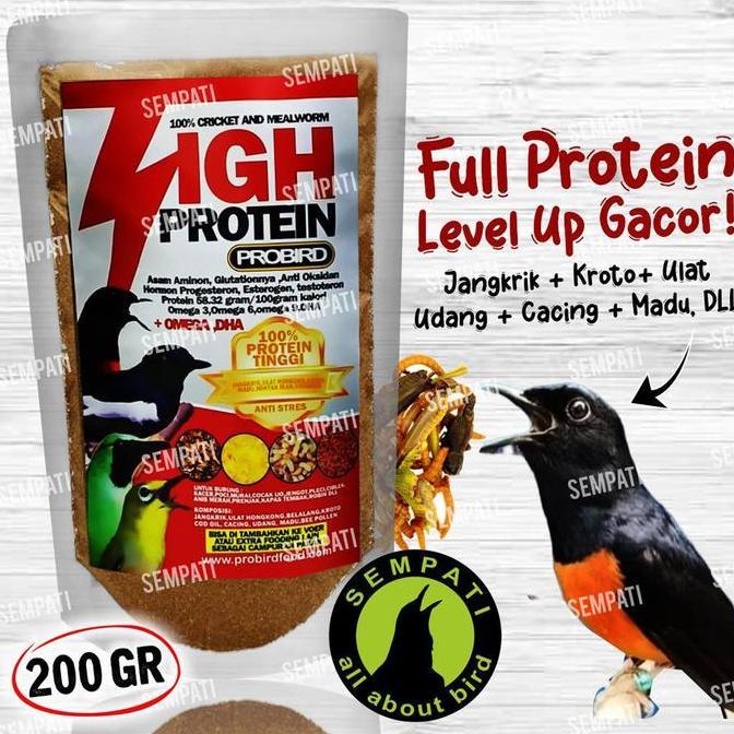 SEMPATI High Protein Voer Probird Pakan Burung Kacer Murai Cucak Hijau Pleci Dll