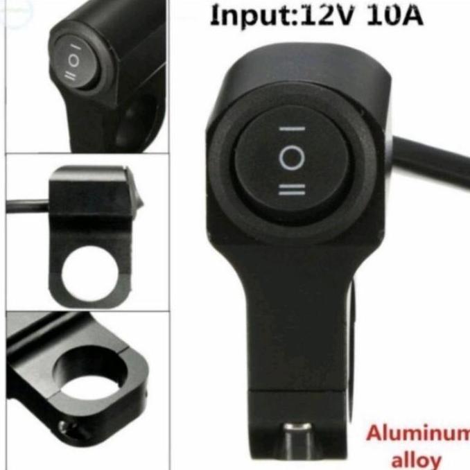 DI70 >> SAKLAR TOMBOL LAMPU ON OFF BESI STANG MOTOR UNIVERSAL KLX/CRF/VIXION