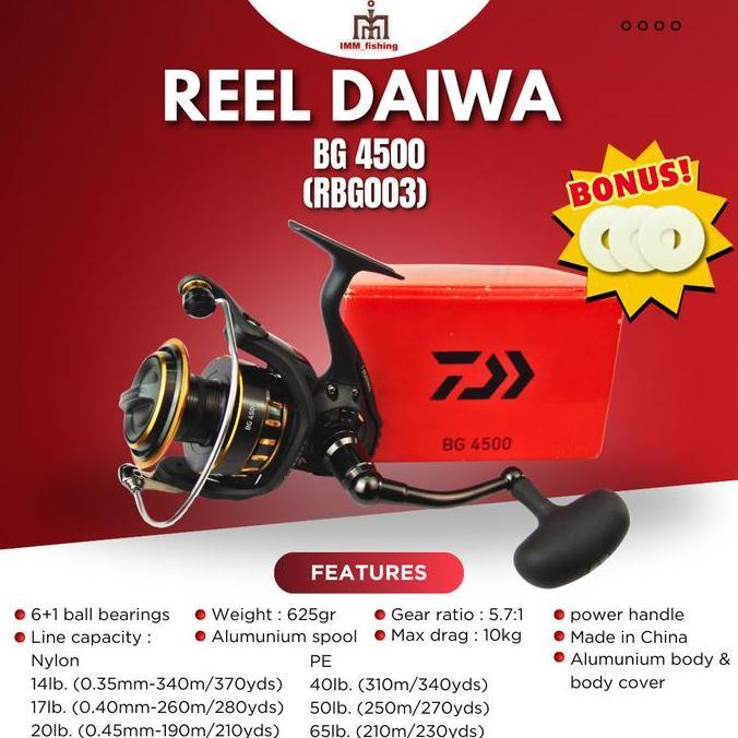 REEL DAIWA BG | Alat Gulungan Pancing | Spinning
