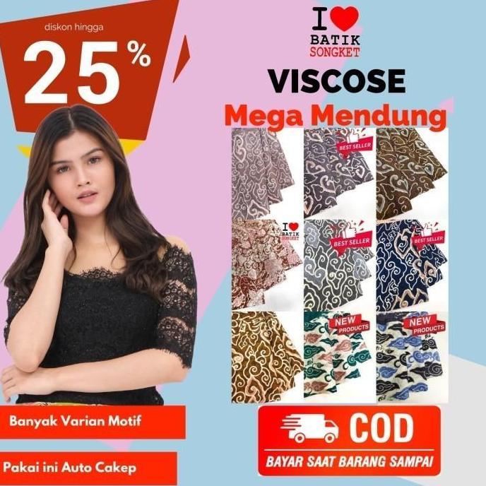 DA6 - Viscos pastel mega mendung cirebon bahan kain batik viscose viskos