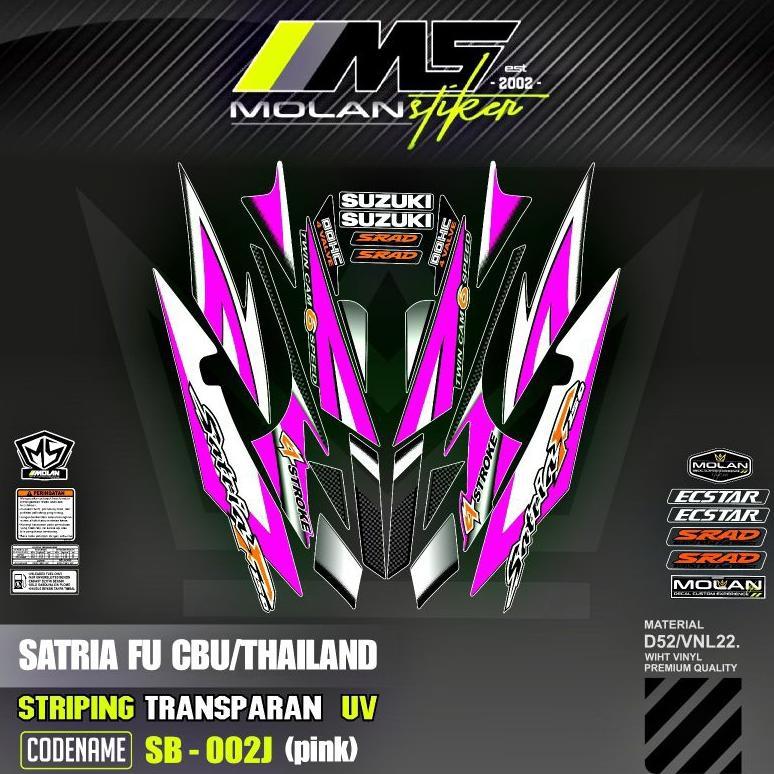 Decal Sticker Striping Variasi Transparan Uv Satria Fu Cbu Thailand 2005/2006 Suzuki Satria Fu 150 T