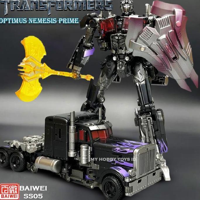 Mainan Action Figure Transformers Optimus Prime Nemesis Black Version