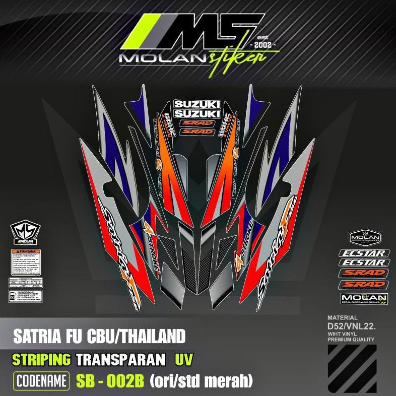 Decal Sticker Striping Variasi Transparan Uv Satria Fu Cbu Thailand 2005/2006 Suzuki Satria Fu 150 T