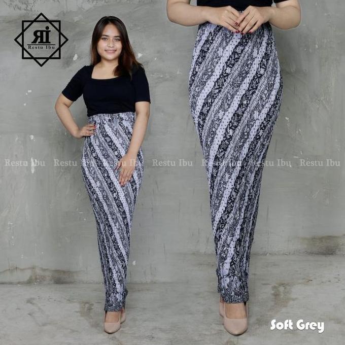 DF300 - Rok Plisket Span Batik Wanita Instan Bawahan Kebaya Wisudan Kondangan Premium Jumbo Bahan Te