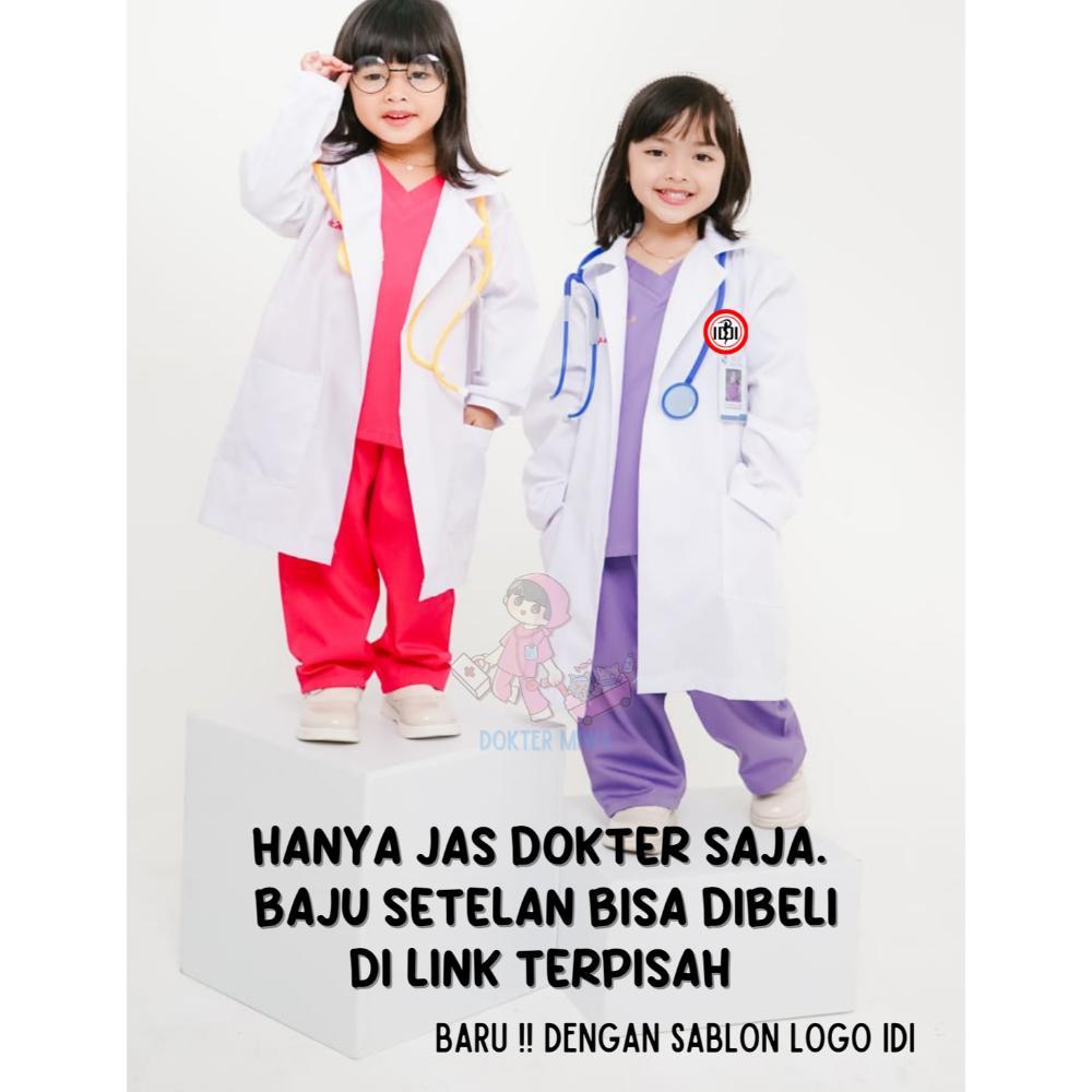 PO Baju Kostum Jas Dokter Anak (Snelli) Jas Lab Putih Anak Jas Dokter Kecil