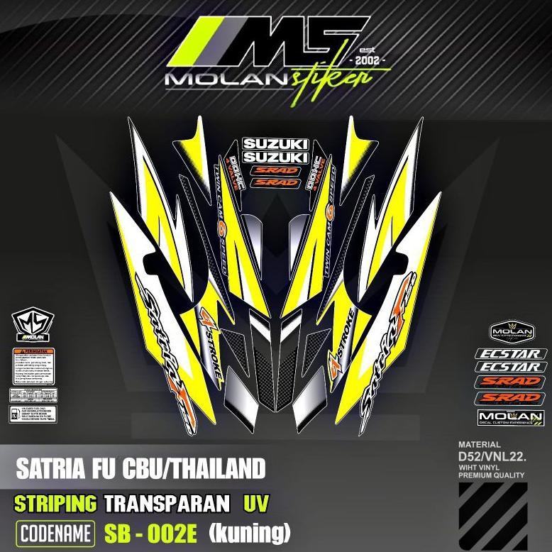 Decal Sticker Striping Variasi Transparan Uv Satria Fu Cbu Thailand 2005/2006 Suzuki Satria Fu 150 T