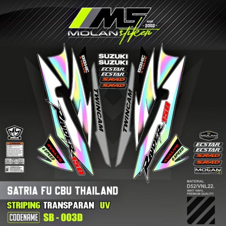 Decal Sticker Striping Variasi Transparan Uv Satria Fu Cbu Thailand 2005/2006 Raider 150 Suzuki Satr