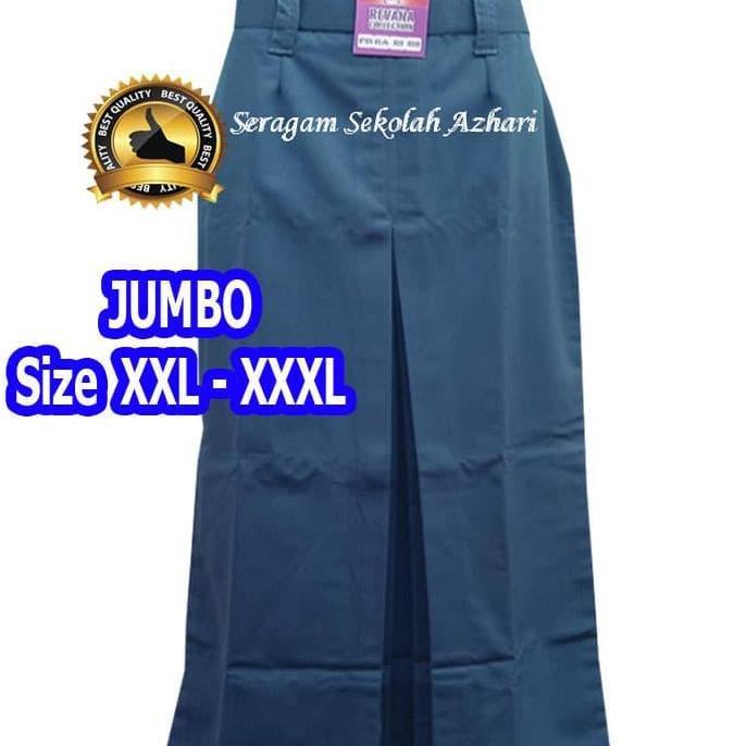 Rok SMA Sepan Panjang Abu Abu Jumbo XXL XXXL-Rok SMA Panjang