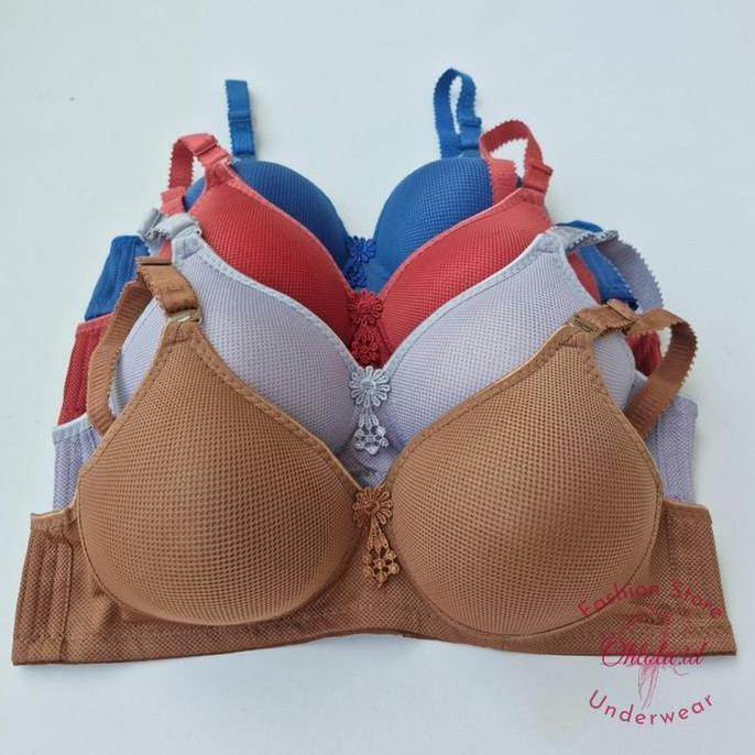 5 Pcs Bh Katun Wanita Dewasa Bra Motif Polos Lembut Bra Busa Tipis Remaja Premium Bahan Kaos Tidak P