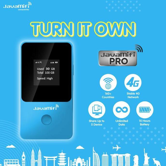 JavaMifi PRO Global Travel Wifi Unlimited 200+ Countries Membership