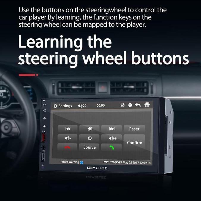 GEARELEC Mobil Head Unit Player Double DIN MP5 Multimedia Player Layar 7 inch