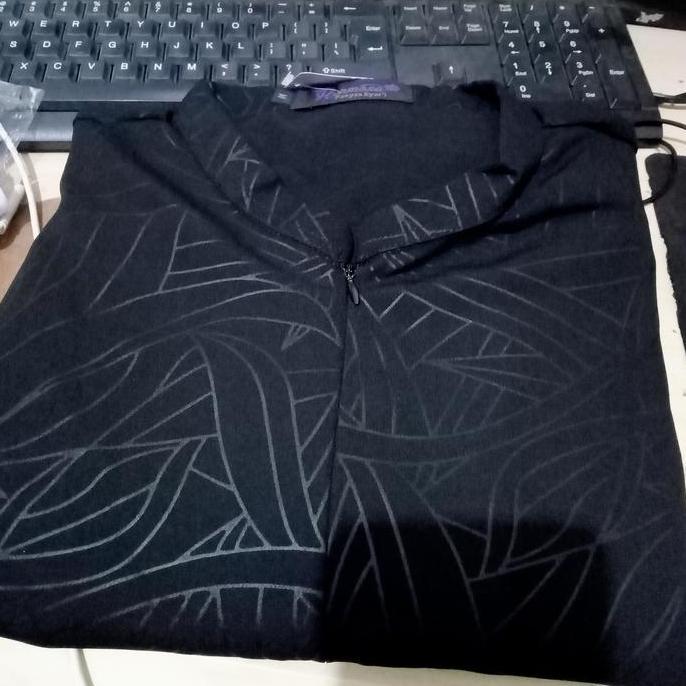 [Gamis hermosa] Gamis embos hermosa motif abstrak bahan yoris caltri warna hitam-gamis hitam umbrell