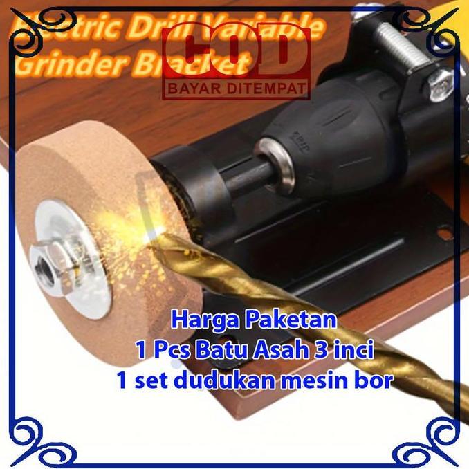 New- Alat Putar Dudukan Bor Poles Pengasah Gunting Parang Alat Asah