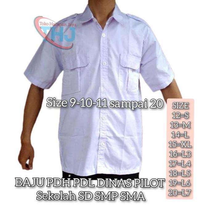 BAJU SERAGAM PDH PUTIH TANGAN PENDEK