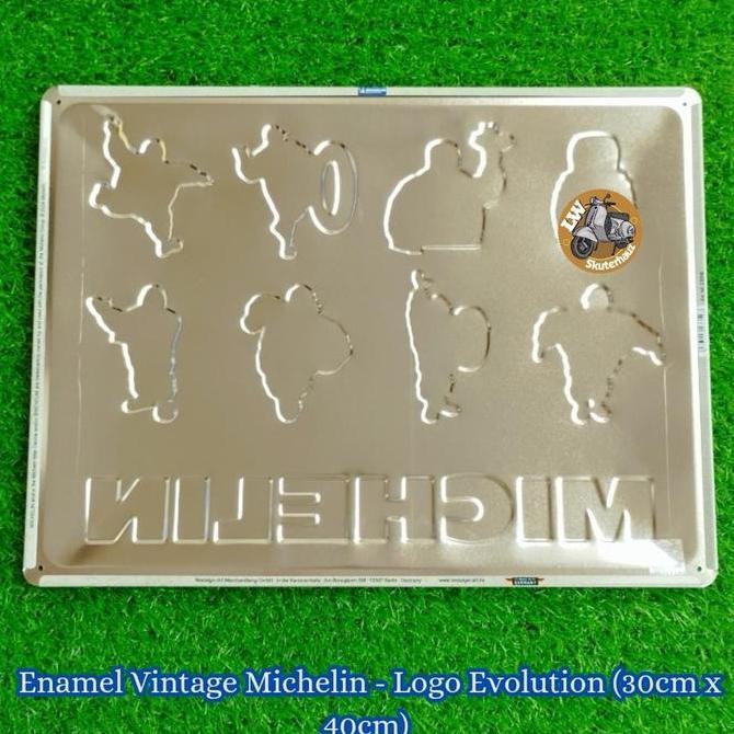 Enamel Vintage Michelin - Logo Evolution  ( 30cm x 40cm )