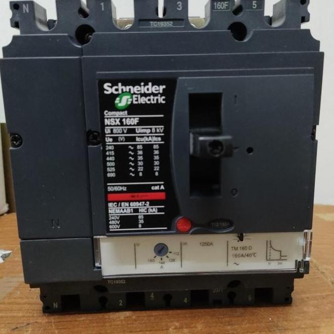 Murah MCCB CIRCUIT BREAKER NSX160F 4P 160A NSX160F 4POLE 4P 160A TM160D Non COD