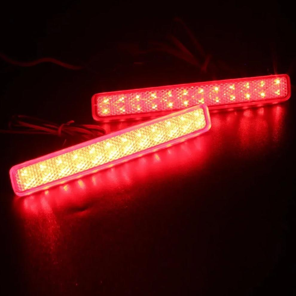 Angrong 2X Red Rear Bumper Reflector Led Tail Stop Brake Light For Vw T5 Transporter / Caravelle / M