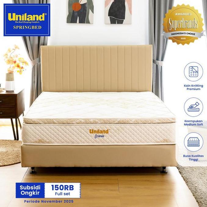 Uniland Springbed Scania Pillowtop - Kasur Spring Bed Full Set