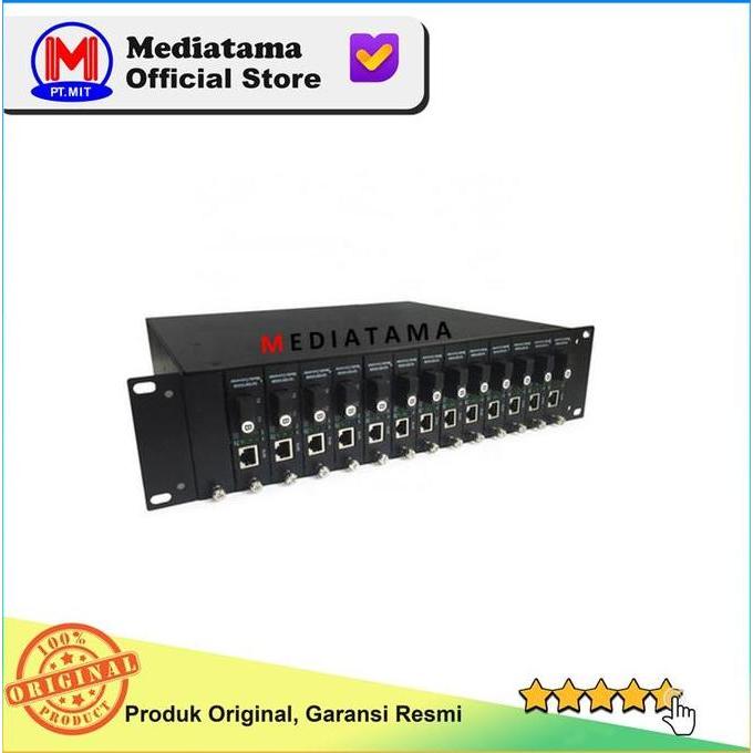 RACK 14 SLOT RAK 2U TRANSCEIVER MEDIA CONVERTER HTB dual Power