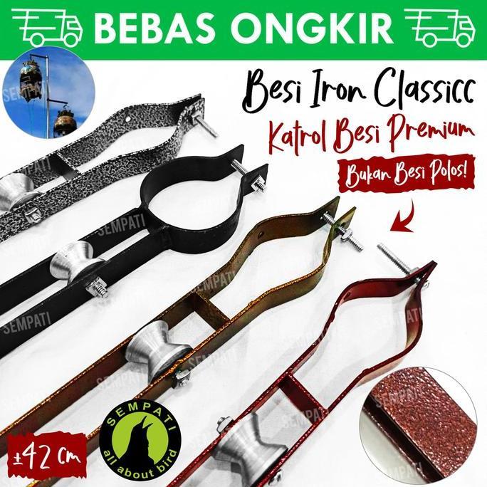 Katrol Perkutut Antik Kerekan Besi Panjang Gantungan Sangkar Burung