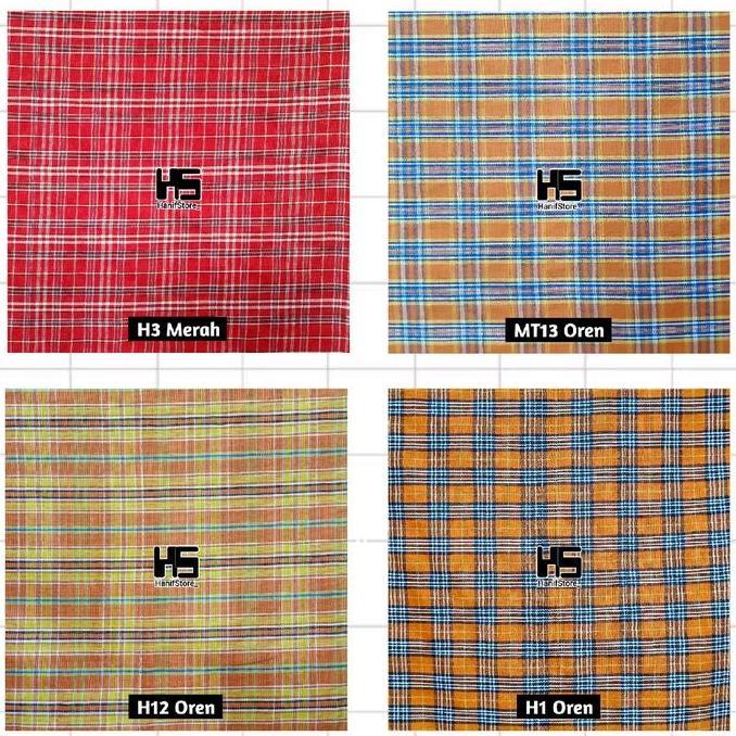 Kain katun yardyed seragam sekolah motif kotak harga tertera per 0.5m #1