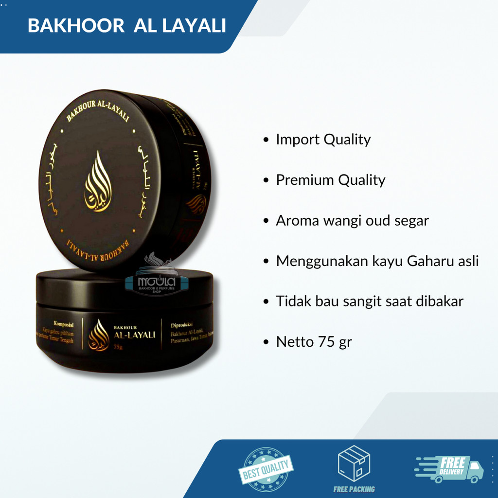 Bakhour Dupa Al Layali / Bukhur Al Layali - Dupa Arab Kayu Gaharu Premium Aroma Tahan Lama & Elegan