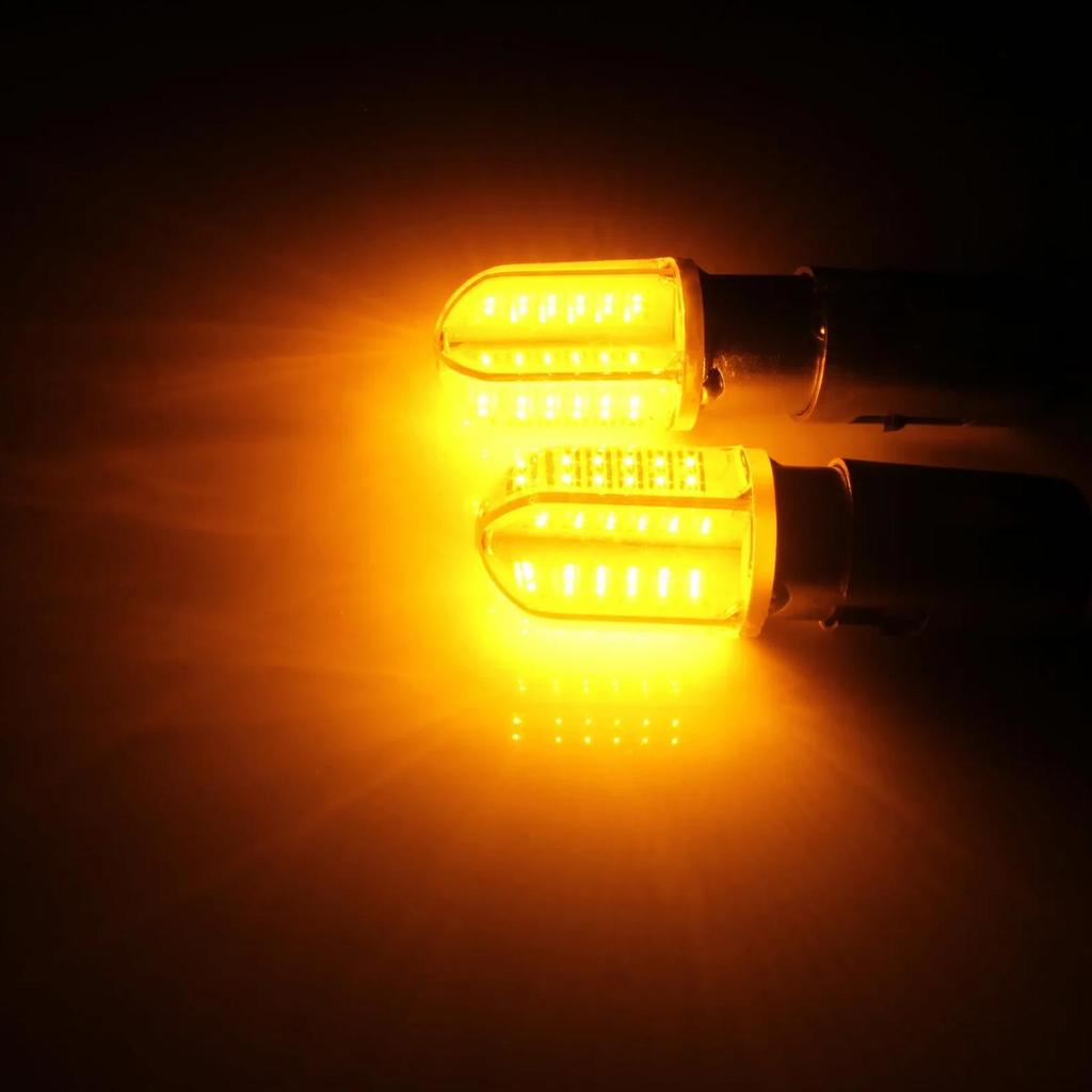 Angrong 2X 581 Py21W Bau15S Ry10W S25 Cob 8 Led Sidelight Signal Indicator Light Amber