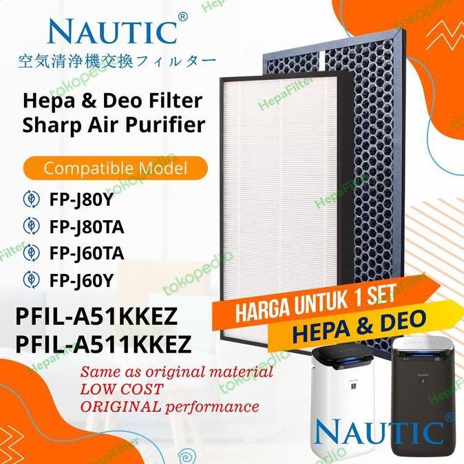 DF142 - NAUTIC Filter Sharp HEPA+DEO FP-J80Y & FP-J60Y/FZ-J80HFE+FZ-J80DFE