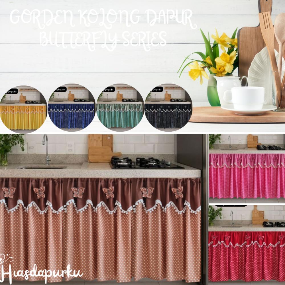 Gorden Kolong Dapur/Tirai Kolong Dapur/Tirai jendela kecil/Butterfly Series